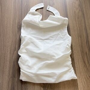 NEW Peppermayo Women's White Linen Blend Backless High Neck Top Size Small